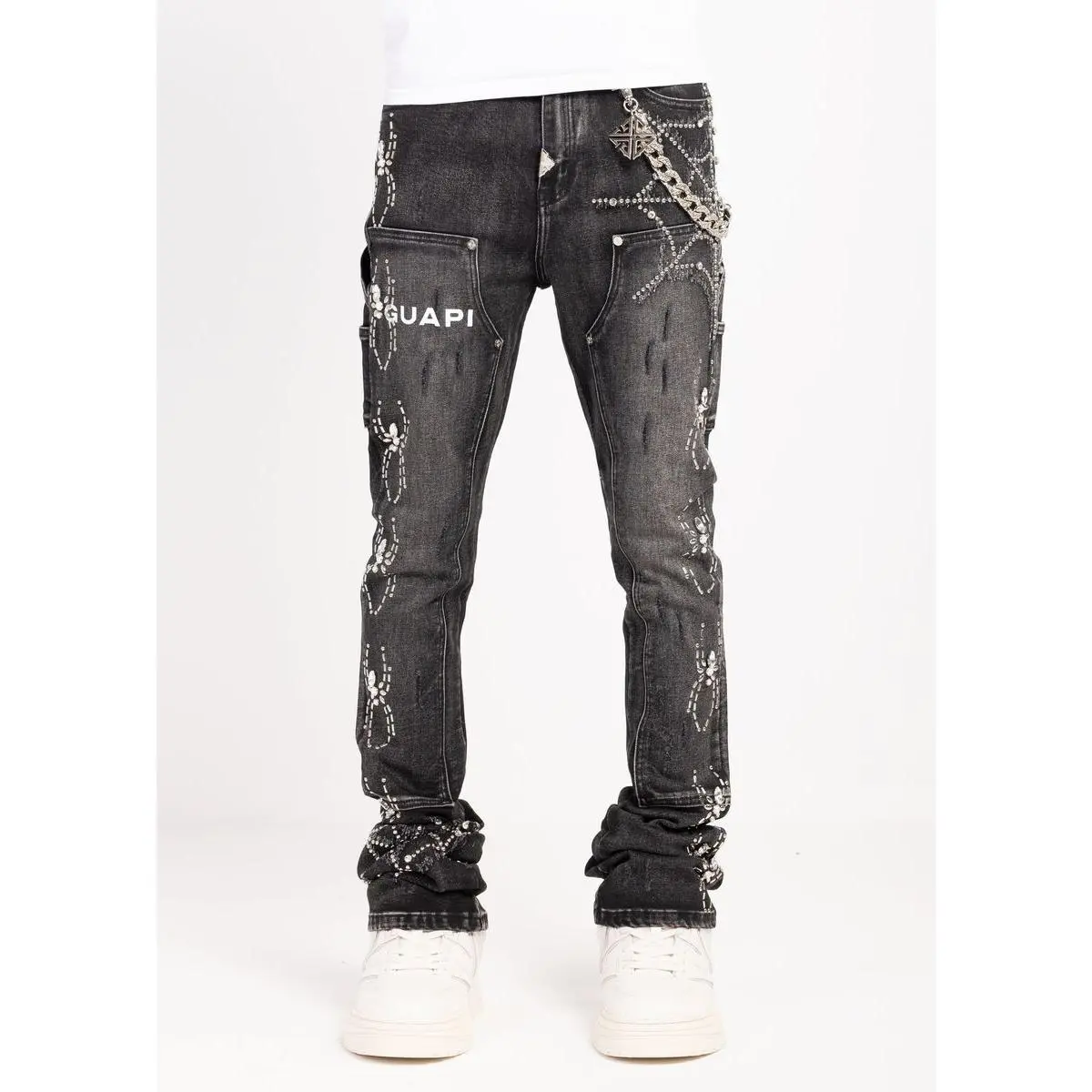 Guapi 'Obsidian Black Spider' Stacked Premium Denim