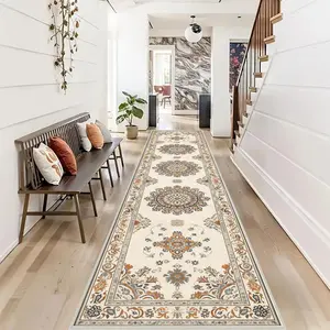 Vintage Persian Style Long Rug, Boho Runner Rug, 1 Count Non-slip Soft Floor Mat, Decorative Carpet for Home Living Room Bedroom Kitchen Office