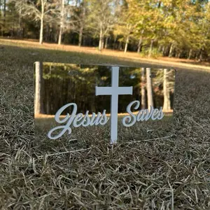 Jesus Saves Front License Plate - 12x6 Universal Fit with Cross Design for Easy Visibility - Multiple Variations Available