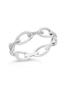 S925 Sterling Silver Open Chain Link Ring Minimalist Stackable Daily Wear Jewelry For Women