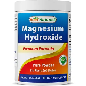 Best Naturals Magnesium Hydroxide Powder - 380mg of Elemental Magnesium per Serving - 454 Servings per Cotainer - 1 Pound