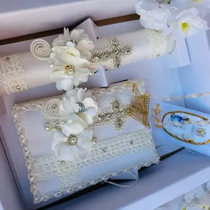 Traditional Ivory 4-Piece First Communion Candle Set with Decorative Elements & Decoration, Gift-Worthy Boxed Candle for Home & Festive Party Supplies