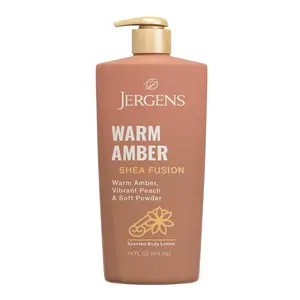 Jergens Shea Fusion Warm Amber Body Lotion, Moisturizer with Shea Butter & Vitamin E, 14 Fl Oz
