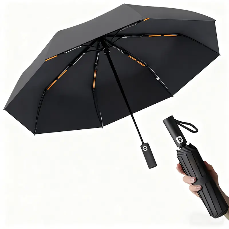 8-Bone Windproof UV Protection Water Proof Travel Umbrella, Portable Foldable Umbrella, Dual Layer Rib Anti-Wind, One-Click Auto Open, High-End Umbrella, Automatic Folding Umbrella, Wind Resistant Umbrella