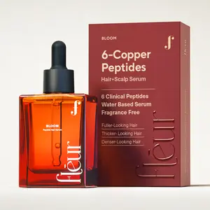 Fleur Bloom Multi-Copper Peptide Hair+Scalp Serum with GHK-cu AHK-cu PAL-AHK for Thicker Stronger Hair Anti Frizz Curl Thickening Essentials Duo 30ml