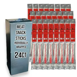 Beef Snack Sticks - Spicy - 24 Individually Wrapped - Amish Beef Sticks Beef Jerky Variety Expertly Seasoned