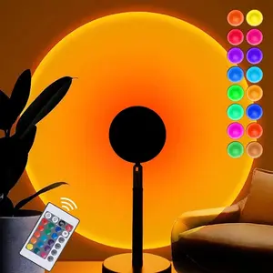 Sun lamp Sunset Lamp 16-Colors Sunset Projection Lamp with Remote Control, Multiple Colors Projector Light Dimmable Sun Lamp for Photography, Selfie, Home and Bedroom Decor