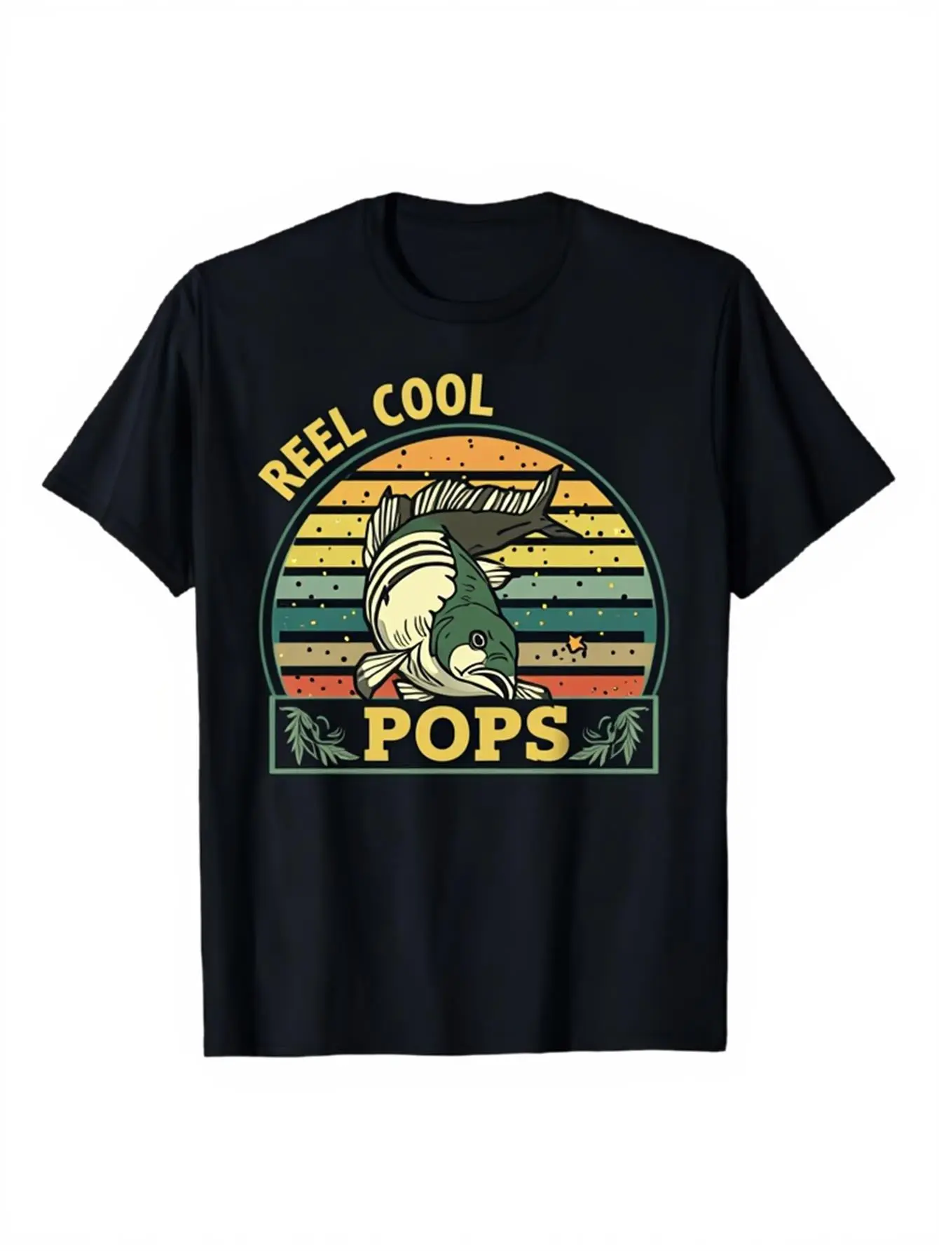 Men'S Real Cool Pops Vintage Shark Graphic T-Shirt | Humorous Shark Teeth Logo Print, Short Sleeve Crewneck Casual Tee, S-XXXXXL Sizes, Premium Quality Beachwear & Lounge Shirt for Dad, Father'S Day Gift (Black) - Year-Round Fit, Plus Size