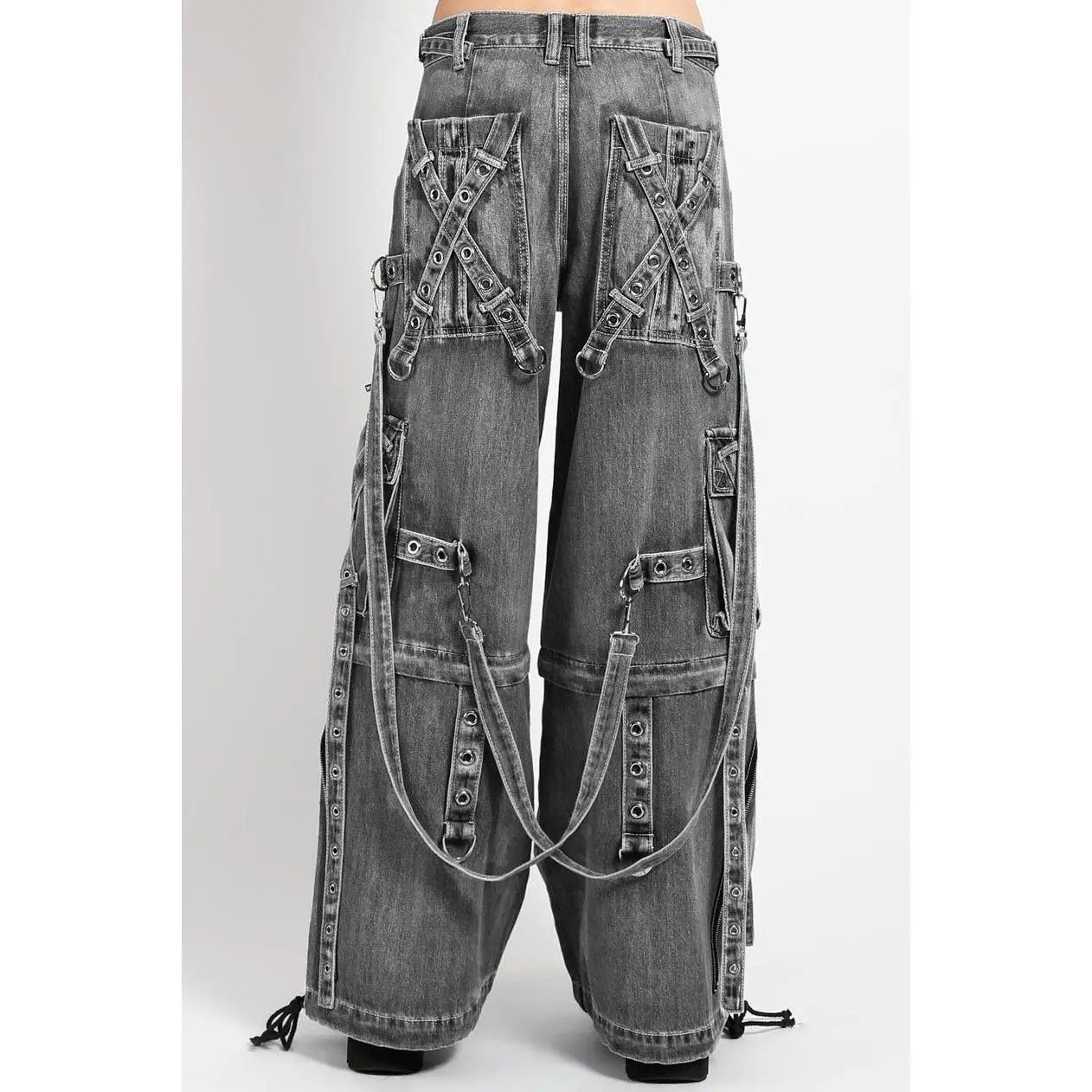 Tripp NYC X-Strap Pants [BLACK FOG WASH DENIM] - TikTok Shop