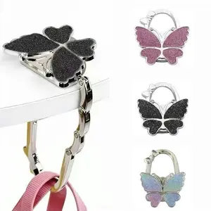 Butterfly Foldable Handbag Hanger,Folding Purse Table Hook Holder,Foldable Purse Hook,Purse Holder Stand for Table