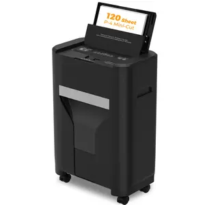 QUIETLEMON 120 Sheet Auto Feed Paper Shredder, P5 Micro Cut Heavy Duty Shredder for Home Office, 60 Min Continuous Run Time, Shreds Credit Cards & Staples, Quiet Operation, 5.28 Gallon Bin