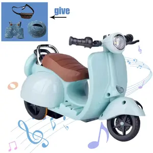 [Buy a car, get free clothing]Motorcycle Toy - Rideable Doll Motorcycle Toywith Music & LED Lights - Perfect Doll Accessoryfor Collectors - 4 Stylish Colors