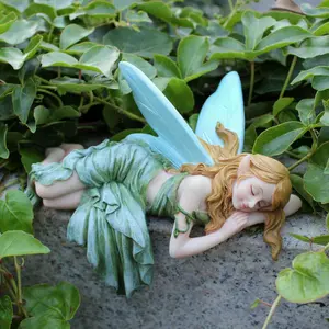 Colorful Sleeping Position Flower Fairy, 1 Count Creative Garden Decoration Ornament, Home Desk, Garden Terrace, Multi Scene Decoration, Exterior Decorative Statues, Garden Gnome Statue
