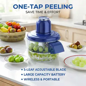 2-in-1 Rechargeable Peeler - 50W Motor, 5-Blade, USB Type-C - Automatic Kitchen Aid for Small to Large Foods