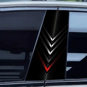 2 Arrow Metal Style Car Stickers - Self Adhesive PVC Stickers for B Pillars and Doors, Scratch Resistant Removable Vehicle Trim, Black and Red Trim, Easy Peel and Paste Car Exterior Accessories, Car Stickers, Door Trim, Modern Style, Decal for cars
