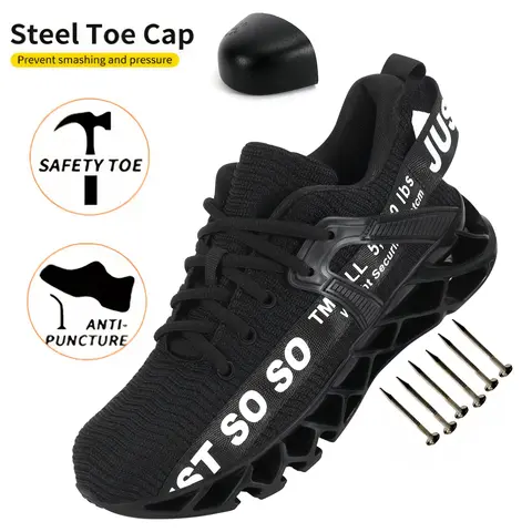 Men Womens Steel Toe Comfortable Work Safety Sneakers for Mens Work Boots for Men Steel Toe Work Safety Shoes,outdoorfun
