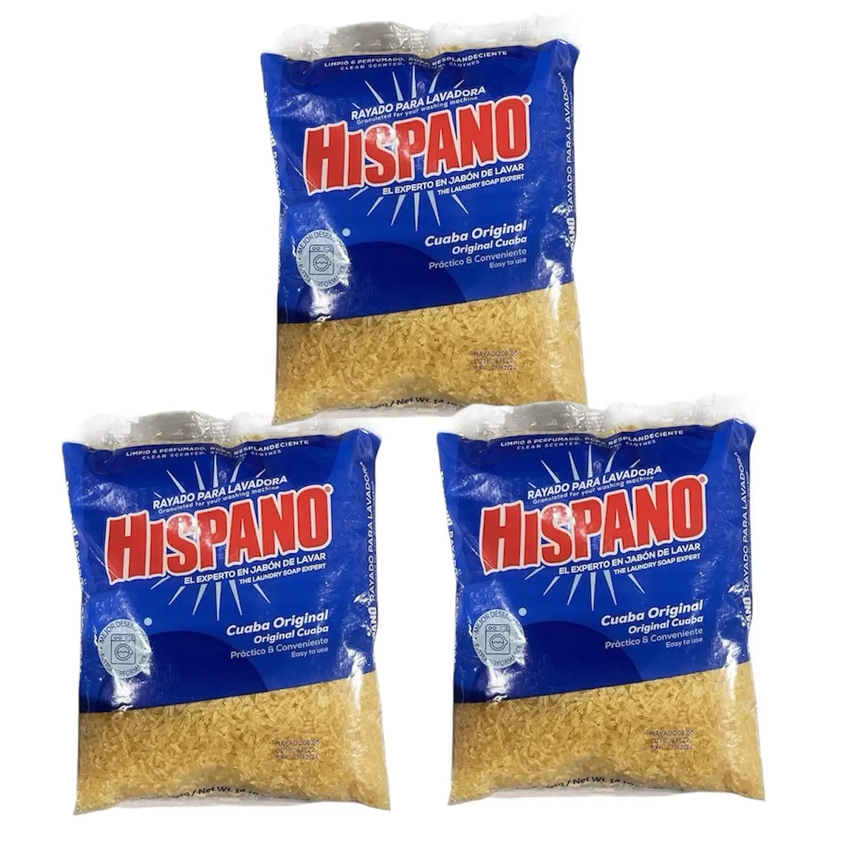 Hispano Shredded Laundry Soap, 14.1oz (400g) Pack of 3, Eco-Friendly Natural Ingredients Cost-Effective Detergent for Effective Cleaning of Bright Whites, Heavy Stains
