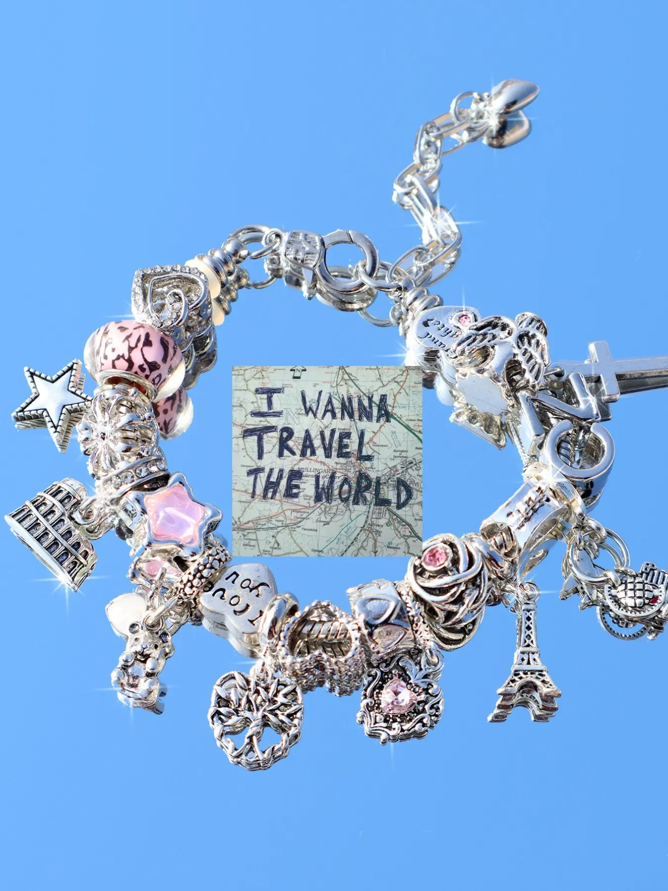Travel Birthday Bear Charm Bracelet, Leopard DIY Bracelet, Angel Heart Mom DIY Bracelet, Eiffel Tower Travel Memorial Bracelet, Star Girl Bracelet, Charms Bracelet, DIY Forever Bracelets, Bracelets Jewelry