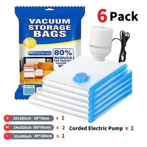 Adults Gifts 2026 | 6/12 Pack Vacuum Storage Bags with Electric Pump, system Hand Organizer,Airtight Space Saver for Clothing & Travel, Perfect Mother's Day Gift#Mother's Day
