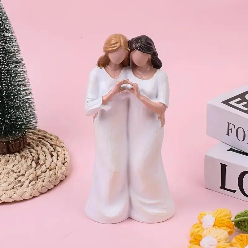Mother & Daughter Intimate Gesture Statue, 1 Count Meaningful Family Souvenirs, Home & Office Desktop Decorations, Home Decor Supplies, Ornaments, Collectible Room Decor