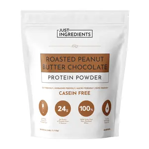 Just Ingredients Roasted Peanut Butter Chocolate Protein Powder | 30-Serving Blend with 100% Grass-Fed Whey & Organic Plant Proteins – Creamy Coconut Cocoa Flavor – Supports Muscle Recovery, Energy* Fitness Supplement Pre Workout