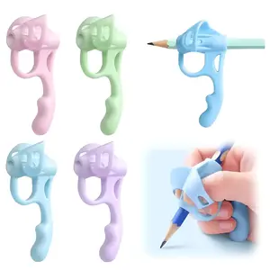 5-Pack Silicone Pencil Grips for Kids, Writing Learning Tool, Pen Holder Posture Corrector, Stationery Aid