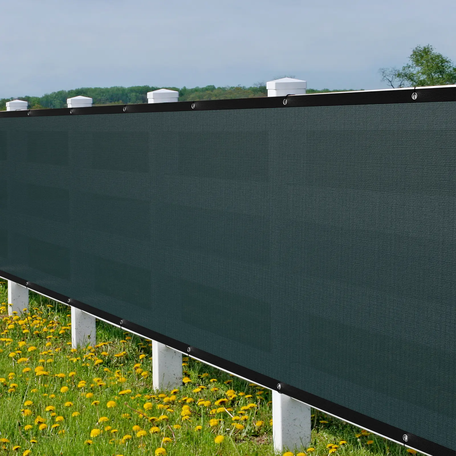 Fence Privacy Screen, 3' x 50' Windscreen Fencing Shade Cover with Grommets for Wall Outdoor Garden Patio Yard Pool Deck Balcony, Green