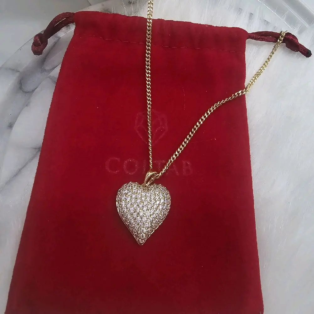 Diamond heart pendant with chain