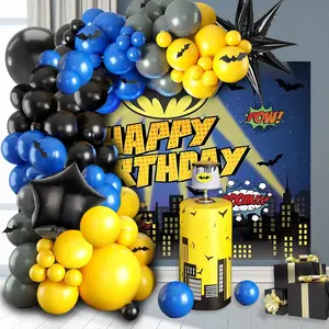 Bat Theme Balloon Arch Kit, 113pcs/set Mixed Color Balloon Set, Latex Balloon for Birthday Party Wedding Baby Shower Decoration, Happy Birthday, Halloween