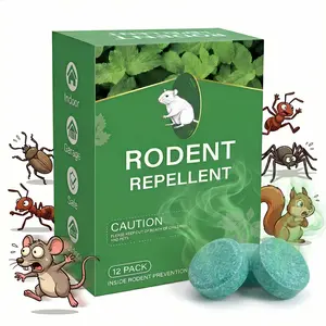 Pesticide-Free Pest Rodent Repellent Balls, 12 Pack, for Rat Mice, Ant, Roach, Spider, Squirrel, Nature Insect Control Mouse Deterrent for Indoor Outdoor Use, for Garden & Home, Family & Pet Safe