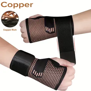 Wrist Wraps for Weight Lifting Gym,Copper Infusion Wrist Brace Support for Men Women, Weight Lifting Gym Gloves Wrist Wraps for Bodybuilding, Sweatband Wristband for Fitness Cycling Tennis, Adjustable Breathable Wrist Guard