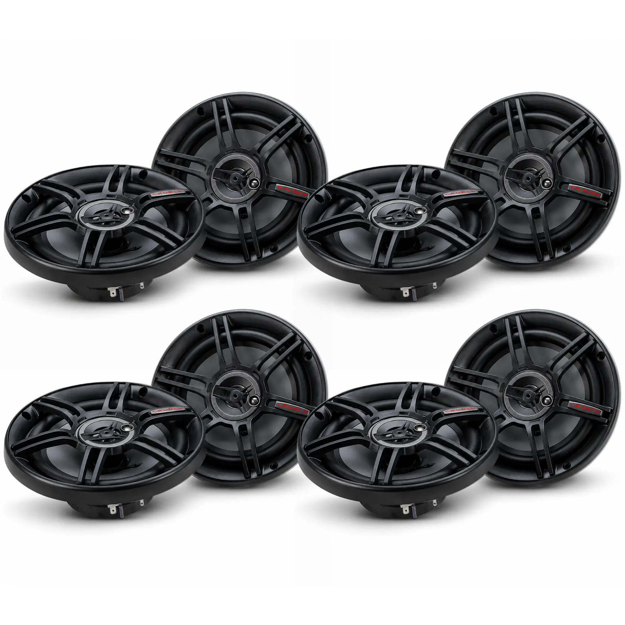 Crunch CS-653 300 Watts 6.5-Inch 3-Way 4 Ohms Steel Basket CS Speakers (4 Pack)