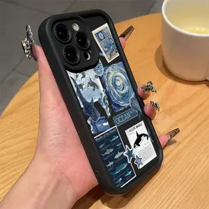 Ocean Shark Turtle Jellyfish Pattern Anti-Drop Tpu Case for iPhone 6-16 Pro Max, Perfect Gift for Women, Girls, Boyfriend