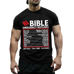 Funny Christian Bible Emergency Numbers Shirt for Men Women, Jesus Humor Religious Gift, Faith Based Church Outfit Casual Tee