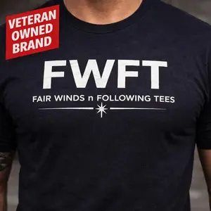 FWFT Logo Tee,  Fair Winds & Following Tees Casual Graphic T-Shirt