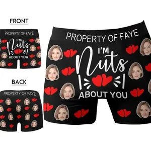 Custom boxer Briefs for Men Personalized Face Photo Print Underwear, Design Funny Anniversary Birthday Gift for Boyfriend Gift for Husband ethika boxers Menswear Boxer Shorts Customized Polyester Menswear Boxer Shorts Fabric Soft Spandex