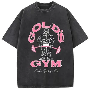Motion Range Oversize Acid Wash Vintage GOLD'S GYM T-Shirt, Heavyweight Cotton Streetwear graphic vintage tees Menswear Crewneck Tshirt