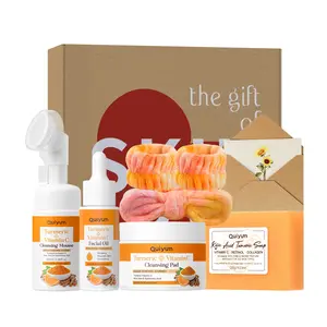 QUIYUM Turmeric Vitamin C Complete Skin Care Kit Glow Kit for Brightening, Cleansing & Nourishing,Oil Control,For All Skin Types Glowing Skin Set
