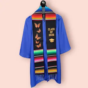 Butterflies Class of 2026 Mexican Sarape Graduation Stole