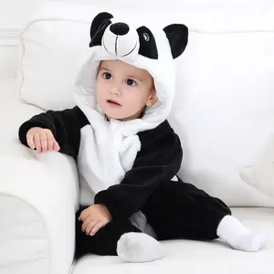 Kids Animal Baby Onesie Cosplay Costume Flannel Pajamas Hooded Romper for Infants Toddlers Warm Fleece Pajamas  Children's Fall Winter Jumpsuit Halloween Christmas Party Holiday Outfit Casual Clothes for Boys and Girls 0-4T