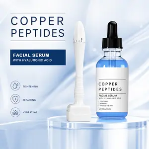 copper peptides serum and stamper set, facial care kit gift, hydrating serum set, vegan skincare gift set, home facial care bundle, copper peptides serum kit, skincare tool and serum set, gift for skincare lovers