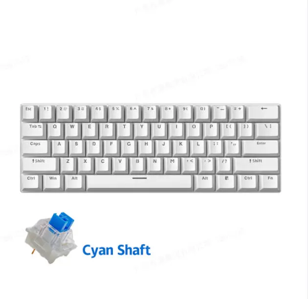 60% Compact Mechanical Gaming Keyboard 61 Keys, Hot Swappable Blue Switch, 17 Modes RGB Lighting, Double Shot PBT Keycaps, Type-C Wired Keyboard for Windows Mac Android