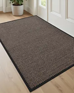 LUMI Front Door Mat Inside Entrance 36x56, Non Slip Entry Doormat with Rubber Backing, Dirt Trapping Low Profile Welcome Mats for Patio Entryway, Black