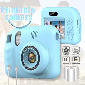This popular camera is a high-definition 1080P digital compact camera that supports instant shooting, 2/5/10-second Selfie, and USB charging. It features an 800mAh battery and a drop- and scratch-resistant body. Available in pink and blue。
