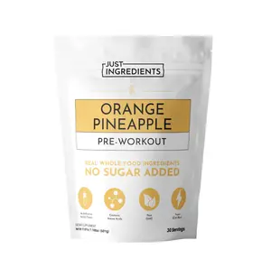 Just Ingredients Orange Pineapple Pre-Workout | 30 Servings, BCAA Blend, Beta Alanine, Citrulline Malate, Ginseng, Maca Root, Taurine| Supports Energy, Focus & Endurance