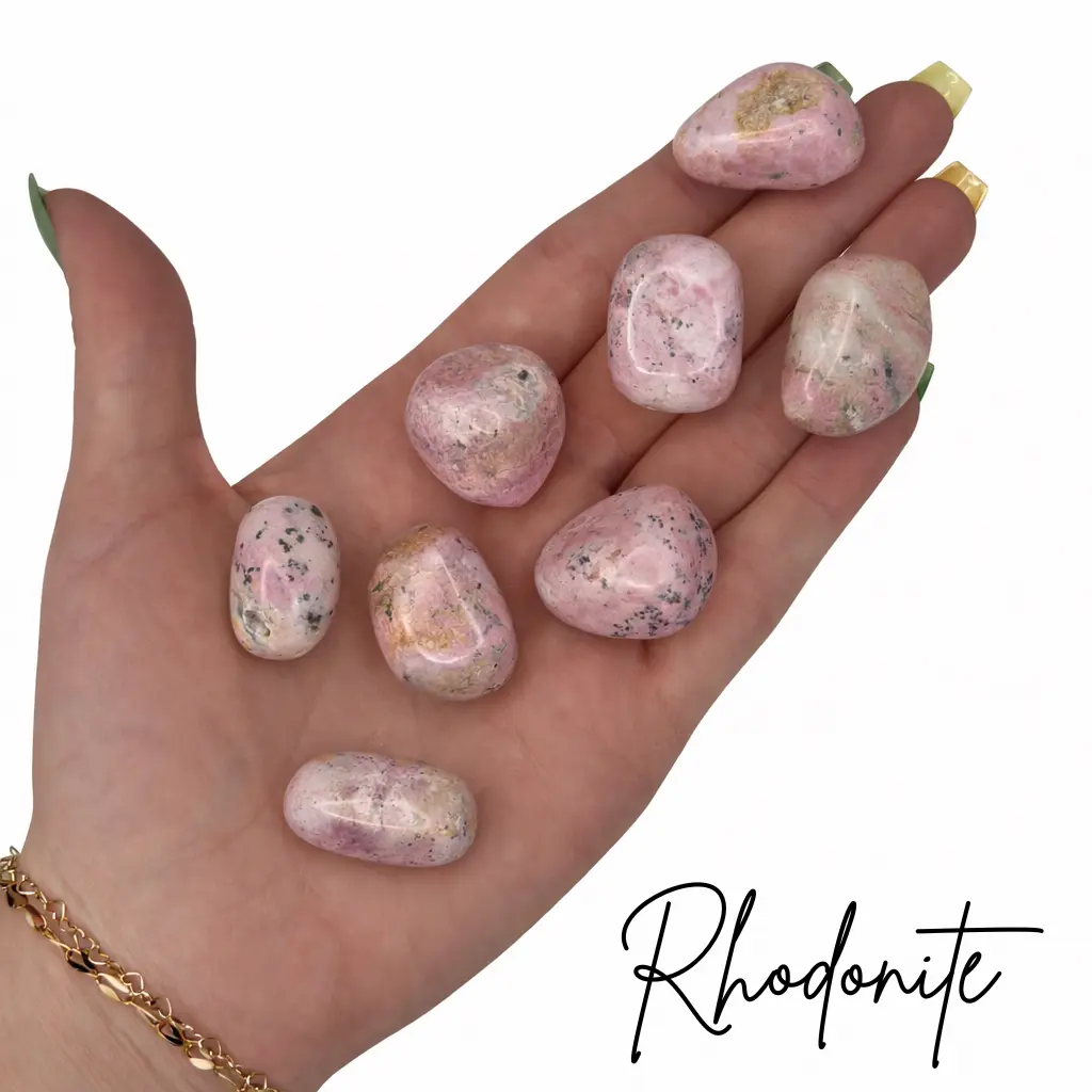 Rhodonite Tumbled Stone, Peru Rhodonite, Tumbled Rhodonite, Healing Rhodonite