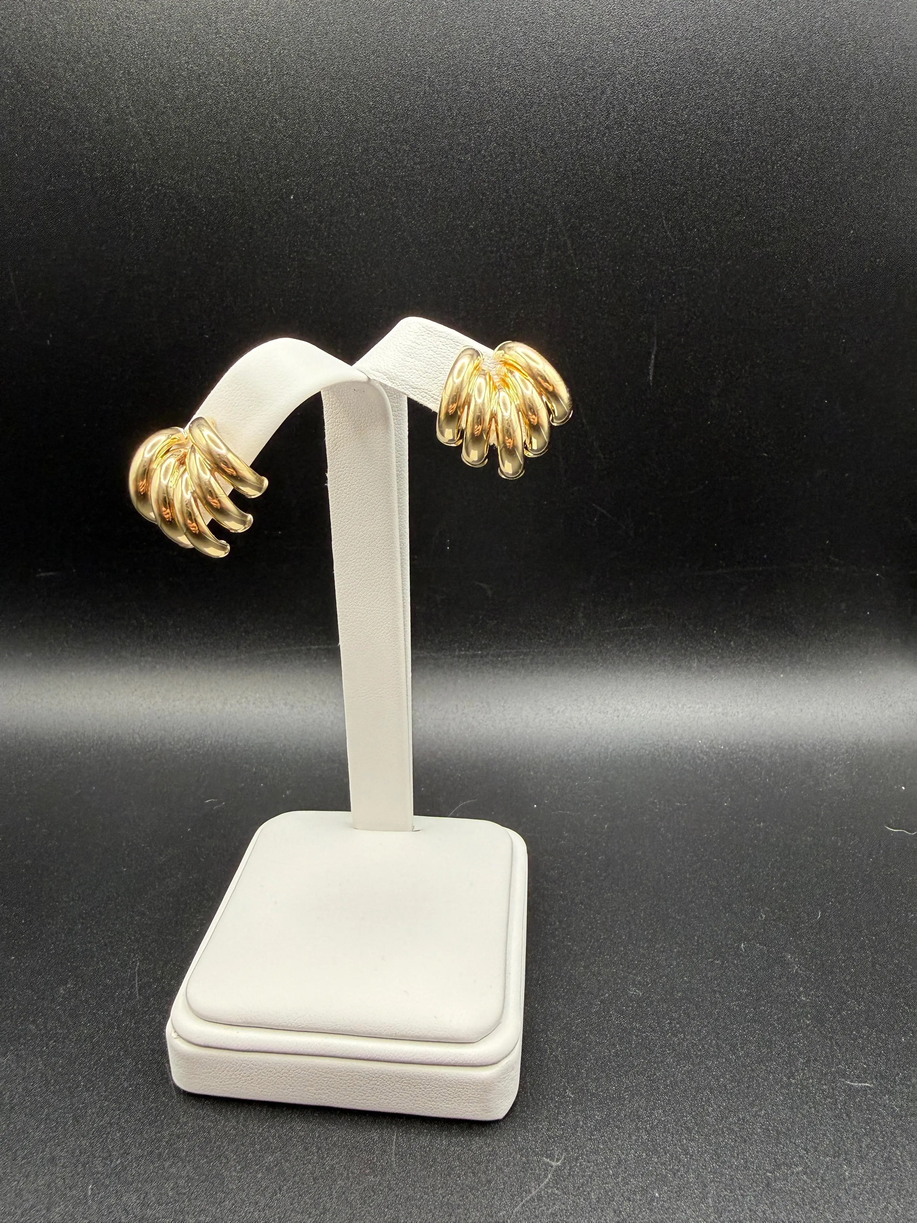 10K Gold Large Elegant Earrings