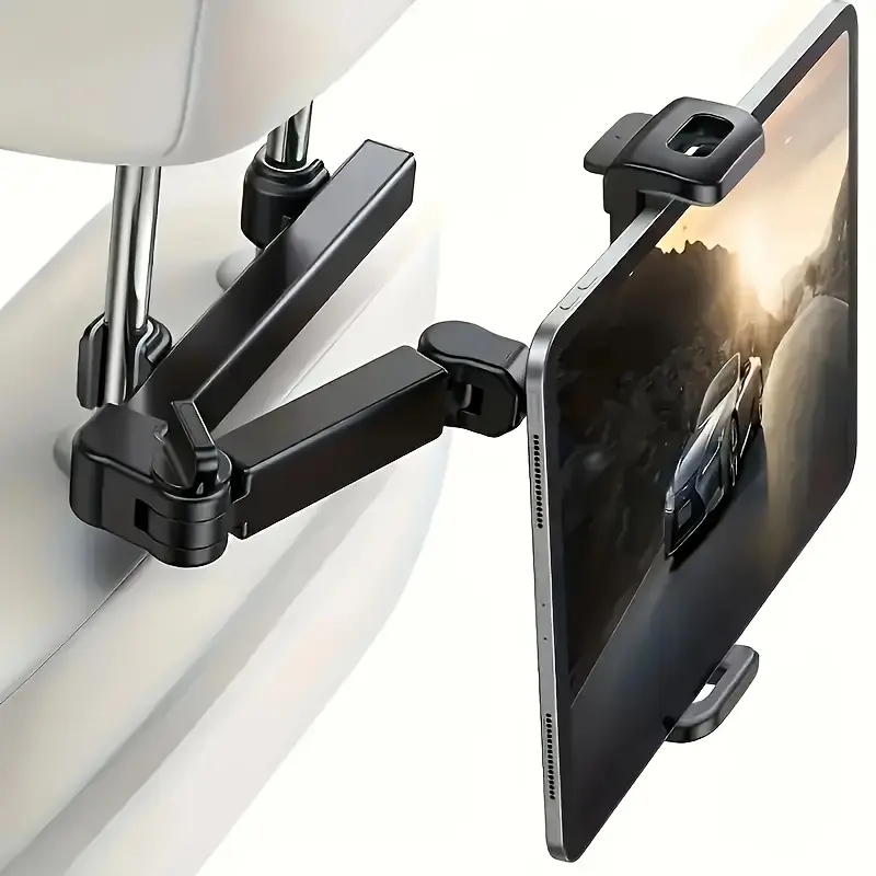 Car headrest holder tablet phone holder, suitable for tablets, 360 °   rotation, suitable for 11.94-32.77 inch devices, adjustable size, high stability, suitable for long-distance travel, car accessories, car tablet holder,  extension arm
