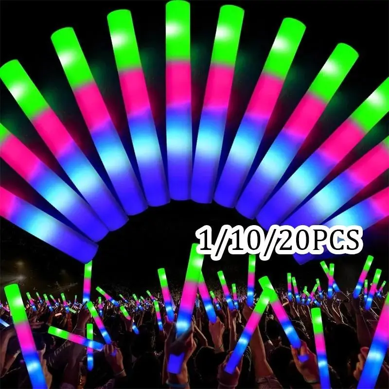 Multi Color Concert Favor Naked Rod Stick LED Light Up Foam Glow Sticks Party Supplies for Events Celebrations