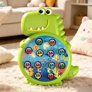 Cute Dinosaur Magnetic Fishing Game Toy for Kids, Interactive Early Education Toy with 12 Fishes & 2 Rods, Perfect for Easter Basket Stuffers, Preschool Learning & Family Playtime